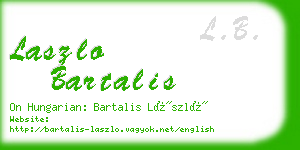 laszlo bartalis business card